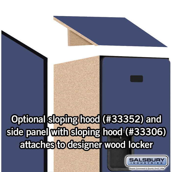 Salsbury 12" Wide Double Tier Designer Wood Locker - 1 Wide - 6 Feet High - 21 Inches Deep - Blue - Hasps - Sweatfully