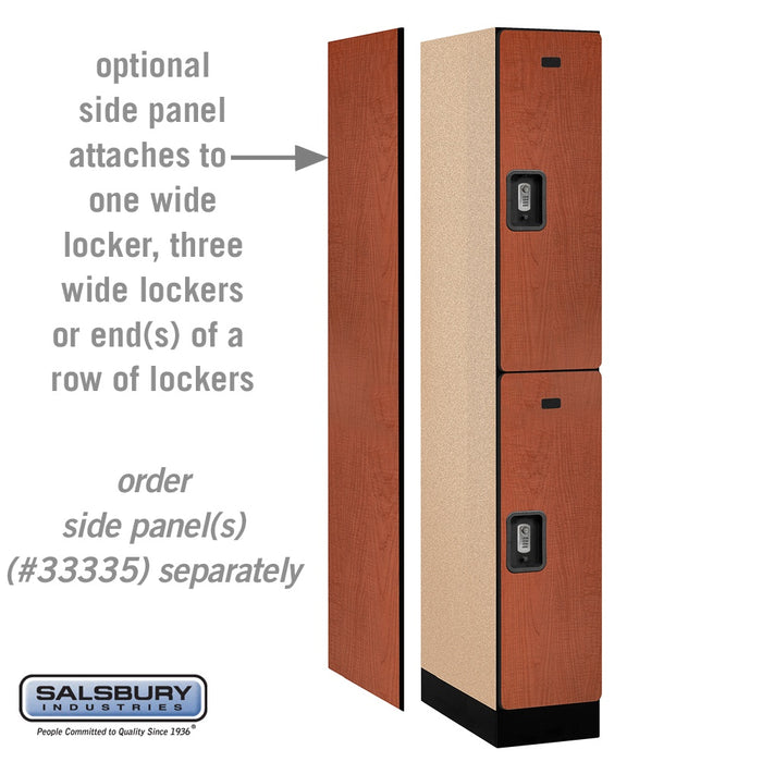 Salsbury 12" Wide Double Tier Designer Wood Locker - 1 Wide - 6 Feet High - 21 Inches Deep - Cherry - Silver Resettable Combination Locks - Sweatfully