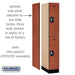 Salsbury 12" Wide Double Tier Designer Wood Locker - 1 Wide - 6 Feet High - 21 Inches Deep - Cherry - Silver Resettable Combination Locks - Sweatfully
