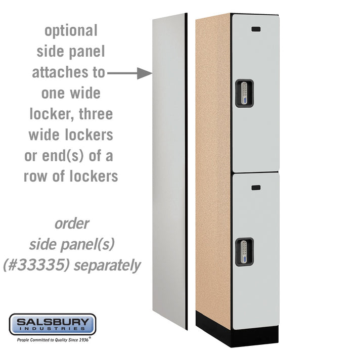 Salsbury 12" Wide Double Tier Designer Wood Locker - 1 Wide - 6 Feet High - 21 Inches Deep - Gray - Silver Electronic Locks - Sweatfully