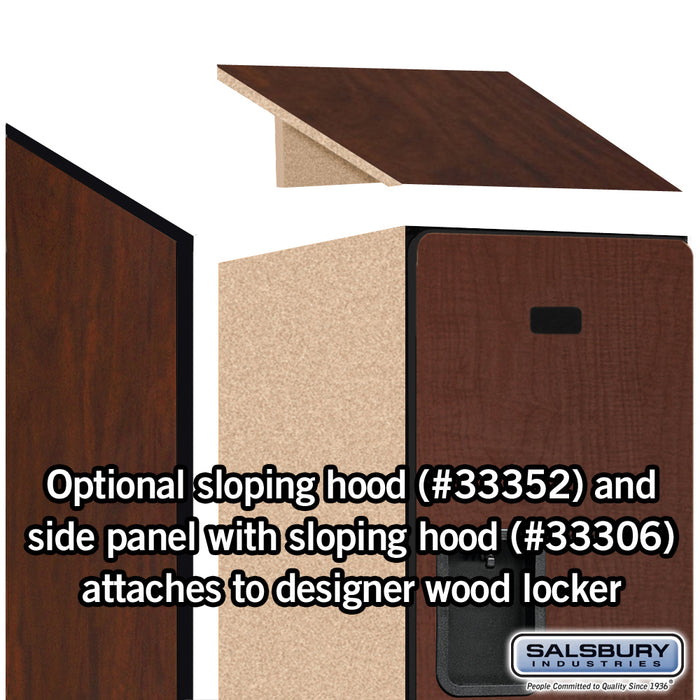 Salsbury 12" Wide Double Tier Designer Wood Locker - 1 Wide - 6 Feet High - 21 Inches Deep - Mahogany - Hasps - Sweatfully
