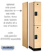 Salsbury 12" Wide Double Tier Designer Wood Locker - 1 Wide - 6 Feet High - 21 Inches Deep - Maple - Black Resettable Combination Locks - Sweatfully