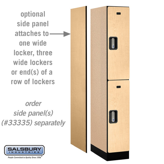 Salsbury 12" Wide Double Tier Designer Wood Locker - 1 Wide - 6 Feet High - 21 Inches Deep - Maple - Silver Electronic Locks - Sweatfully