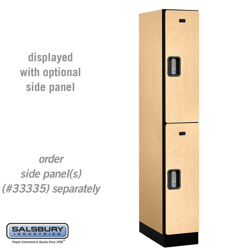Salsbury 12" Wide Double Tier Designer Wood Locker - 1 Wide - 6 Feet High - 21 Inches Deep - Maple - Silver Electronic Locks - Sweatfully