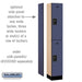 Salsbury 12" Wide Double Tier Designer Wood Locker - 1 Wide - 6 Feet High - 15 Inches Deep - Blue - Black Resettable Combination Locks - Sweatfully