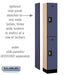 Salsbury 12" Wide Double Tier Designer Wood Locker - 1 Wide - 6 Feet High - 15 Inches Deep - Blue - Silver Resettable Combination Locks - Sweatfully
