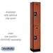 Salsbury 12" Wide Double Tier Designer Wood Locker - 1 Wide - 6 Feet High - 15 Inches Deep - Cherry - Silver Resettable Combination Locks - Sweatfully