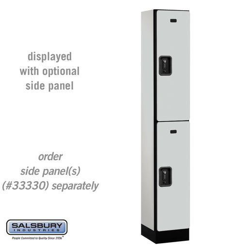 Salsbury 12" Wide Double Tier Designer Wood Locker - 1 Wide - 6 Feet High - 15 Inches Deep - Gray - Black Resettable Combination Locks - Sweatfully