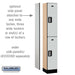 Salsbury 12" Wide Double Tier Designer Wood Locker - 1 Wide - 6 Feet High - 15 Inches Deep - Gray - Silver Electronic Locks - Sweatfully