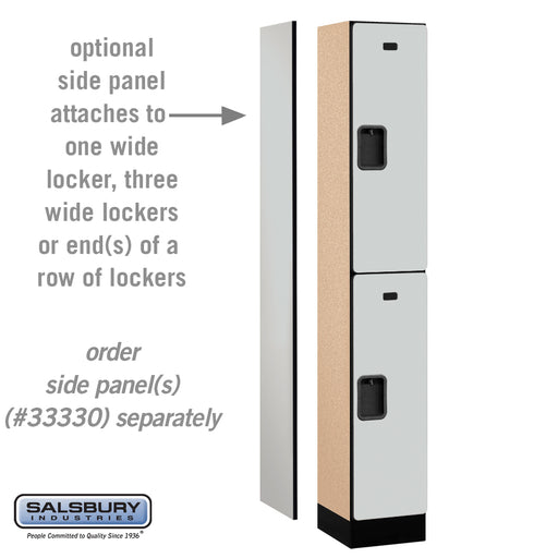 Salsbury 12" Wide Double Tier Designer Wood Locker - 1 Wide - 6 Feet High - 15 Inches Deep - Gray - Hasps - Sweatfully
