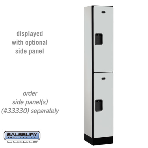 Salsbury 12" Wide Double Tier Designer Wood Locker - 1 Wide - 6 Feet High - 15 Inches Deep - Gray - Hasps - Sweatfully