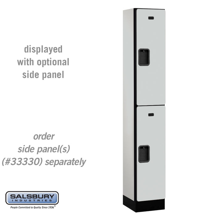 Salsbury 12" Wide Double Tier Designer Wood Locker - 1 Wide - 6 Feet High - 15 Inches Deep - Gray - Hasps - Sweatfully