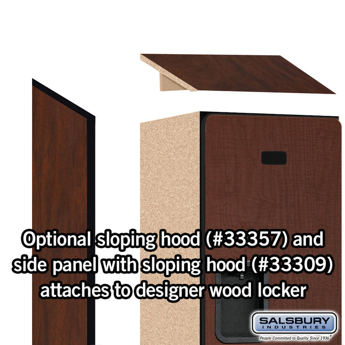 Salsbury 12" Wide Double Tier Designer Wood Locker - 1 Wide - 6 Feet High - 15 Inches Deep - Mahogany - Hasps - Sweatfully