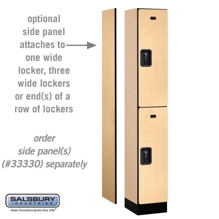 Salsbury 12" Wide Double Tier Designer Wood Locker - 1 Wide - 6 Feet High - 15 Inches Deep - Maple - Black Resettable Combination Locks - Sweatfully