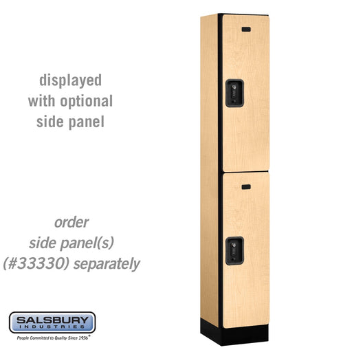 Salsbury 12" Wide Double Tier Designer Wood Locker - 1 Wide - 6 Feet High - 15 Inches Deep - Maple - Black Resettable Combination Locks - Sweatfully