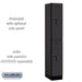 Salsbury 12" Wide Double Tier Designer Wood Locker - 1 Wide - 6 Feet High - 18 Inches Deep - Black - Black Electronic Locks - Sweatfully
