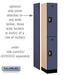 Salsbury 12" Wide Double Tier Designer Wood Locker - 1 Wide - 6 Feet High - 18 Inches Deep - Blue - Silver Resettable Combination Locks - Sweatfully