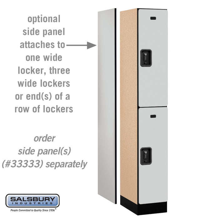 Salsbury 12" Wide Double Tier Designer Wood Locker - 1 Wide - 6 Feet High - 18 Inches Deep - Gray - Black Resettable Combination Locks - Sweatfully