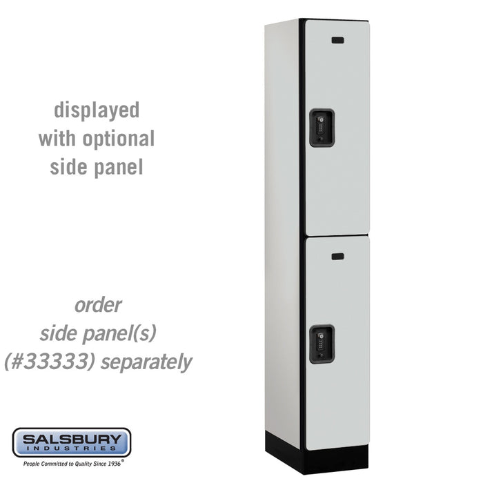 Salsbury 12" Wide Double Tier Designer Wood Locker - 1 Wide - 6 Feet High - 18 Inches Deep - Gray - Black Resettable Combination Locks - Sweatfully