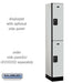 Salsbury 12" Wide Double Tier Designer Wood Locker - 1 Wide - 6 Feet High - 18 Inches Deep - Gray - Black Resettable Combination Locks - Sweatfully