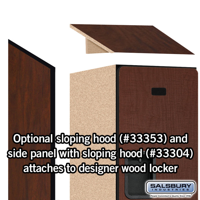 Salsbury 12" Wide Double Tier Designer Wood Locker - 1 Wide - 6 Feet High - 18 Inches Deep - Mahogany - Hasps - Sweatfully