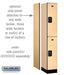 Salsbury 12" Wide Double Tier Designer Wood Locker - 1 Wide - 6 Feet High - 18 Inches Deep - Maple - Black Resettable Combination Locks - Sweatfully
