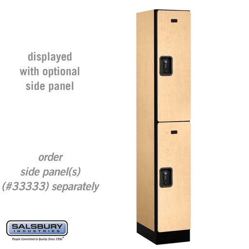 Salsbury 12" Wide Double Tier Designer Wood Locker - 1 Wide - 6 Feet High - 18 Inches Deep - Maple - Black Resettable Combination Locks - Sweatfully