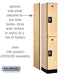 Salsbury 12" Wide Double Tier Designer Wood Locker - 1 Wide - 6 Feet High - 18 Inches Deep - Maple - Silver Resettable Combination Locks - Sweatfully