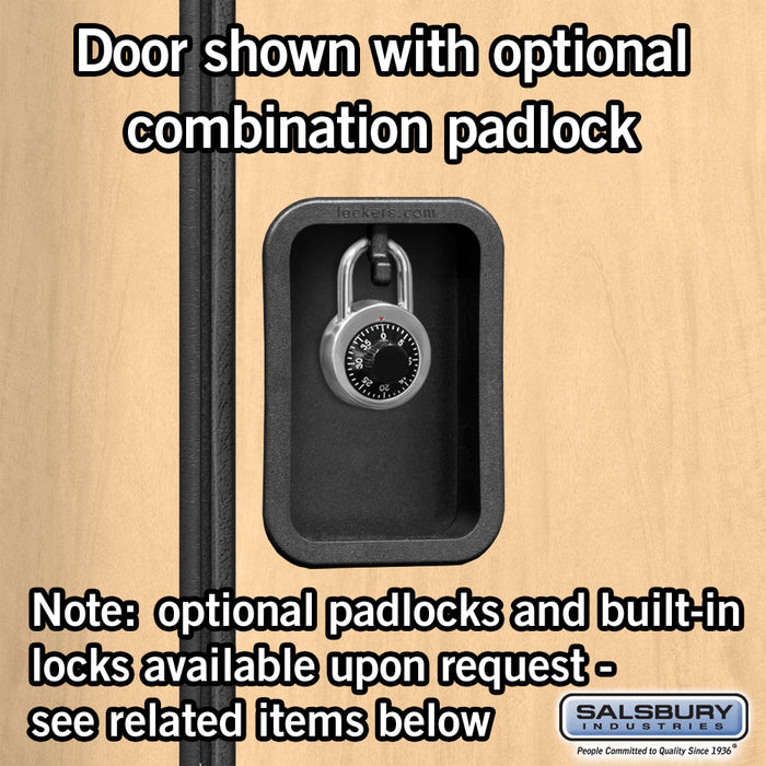 Salsbury 12" Wide Double Tier Designer Wood Locker - 1 Wide - 6 Feet High - 18 Inches Deep - Maple - Hasps - Sweatfully