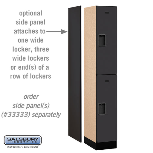 Salsbury 12" Wide Double Tier Designer Wood Locker - 1 Wide - 6 Feet High - 18 Inches Deep - Black - Hasps - Sweatfully