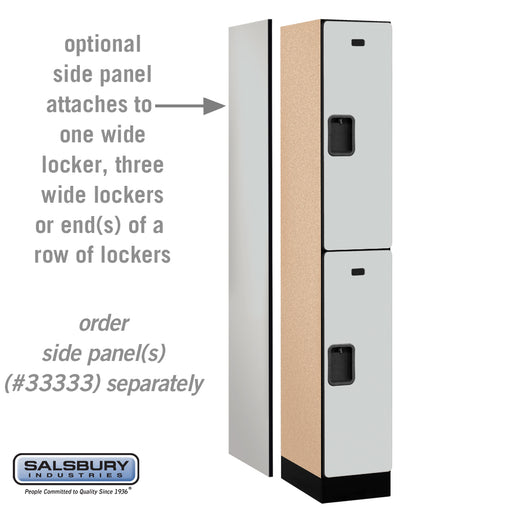 Salsbury 12" Wide Double Tier Designer Wood Locker - 1 Wide - 6 Feet High - 18 Inches Deep - Gray - Hasps - Sweatfully