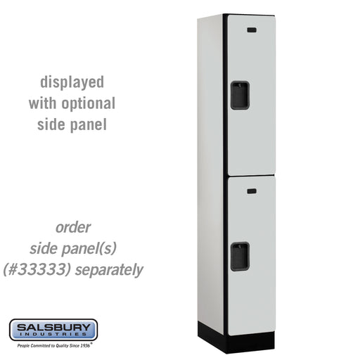 Salsbury 12" Wide Double Tier Designer Wood Locker - 1 Wide - 6 Feet High - 18 Inches Deep - Gray - Hasps - Sweatfully