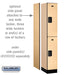 Salsbury 12" Wide Double Tier Designer Wood Locker - 1 Wide - 6 Feet High - 18 Inches Deep - Maple - Hasps - Sweatfully