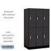 Salsbury 12" Wide Double Tier Designer Wood Locker - 3 Wide - 5 Feet High - 21 Inches Deep - Black - Silver Electronic Locks - Sweatfully