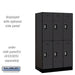 Salsbury 12" Wide Double Tier Designer Wood Locker - 3 Wide - 5 Feet High - 21 Inches Deep - Black - Silver Resettable Combination Locks - Sweatfully