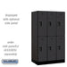Salsbury 12" Wide Double Tier Designer Wood Locker - 3 Wide - 5 Feet High - 21 Inches Deep - Black - Hasps - Sweatfully