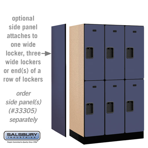 Salsbury 12" Wide Double Tier Designer Wood Locker - 3 Wide - 5 Feet High - 21 Inches Deep - Blue - Hasps - Sweatfully