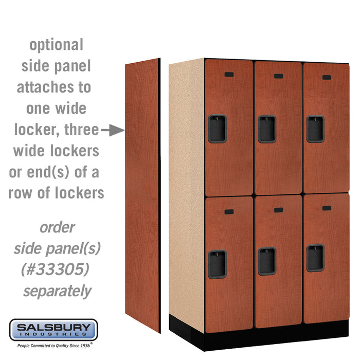Salsbury 12" Wide Double Tier Designer Wood Locker - 3 Wide - 5 Feet High - 21 Inches Deep - Cherry - Hasps - Sweatfully