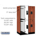 Salsbury 12" Wide Double Tier Designer Wood Locker - 3 Wide - 5 Feet High - 21 Inches Deep - Cherry - Hasps - Sweatfully