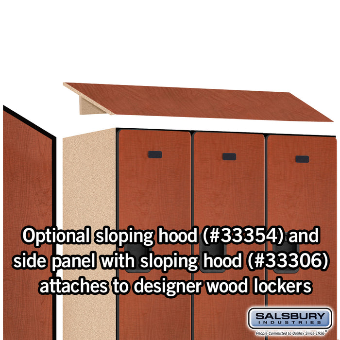 Salsbury 12" Wide Double Tier Designer Wood Locker - 3 Wide - 5 Feet High - 21 Inches Deep - Cherry - Hasps - Sweatfully