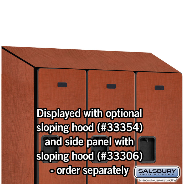 Salsbury 12" Wide Double Tier Designer Wood Locker - 3 Wide - 5 Feet High - 21 Inches Deep - Cherry - Hasps - Sweatfully
