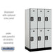Salsbury 12" Wide Double Tier Designer Wood Locker - 3 Wide - 5 Feet High - 21 Inches Deep - Gray - Silver Electronic Locks - Sweatfully