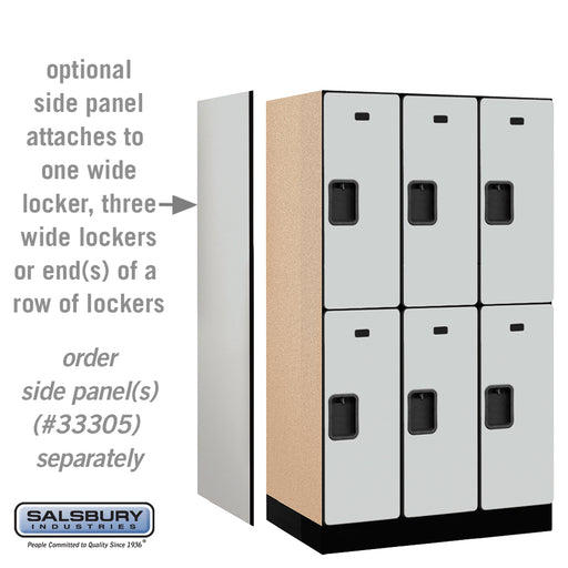 Salsbury 12" Wide Double Tier Designer Wood Locker - 3 Wide - 5 Feet High - 21 Inches Deep - Gray - Hasps - Sweatfully