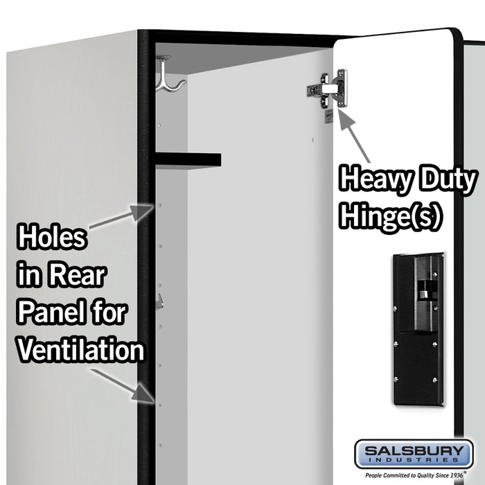 Salsbury 12" Wide Double Tier Designer Wood Locker - 3 Wide - 5 Feet High - 21 Inches Deep - Gray - Hasps - Sweatfully