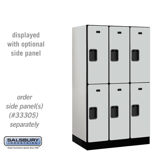 Salsbury 12" Wide Double Tier Designer Wood Locker - 3 Wide - 5 Feet High - 21 Inches Deep - Gray - Hasps - Sweatfully