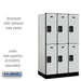 Salsbury 12" Wide Double Tier Designer Wood Locker - 3 Wide - 5 Feet High - 21 Inches Deep - Gray - Hasps - Sweatfully
