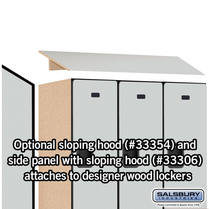 Salsbury 12" Wide Double Tier Designer Wood Locker - 3 Wide - 5 Feet High - 21 Inches Deep - Gray - Hasps - Sweatfully