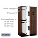 Salsbury 12" Wide Double Tier Designer Wood Locker - 3 Wide - 5 Feet High - 21 Inches Deep - Mahogany - Silver Resettable Combination Locks - Sweatfully
