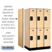 Salsbury 12" Wide Double Tier Designer Wood Locker - 3 Wide - 5 Feet High - 21 Inches Deep - Maple - Hasps - Sweatfully