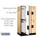 Salsbury 12" Wide Double Tier Designer Wood Locker - 3 Wide - 5 Feet High - 21 Inches Deep - Maple - Hasps - Sweatfully